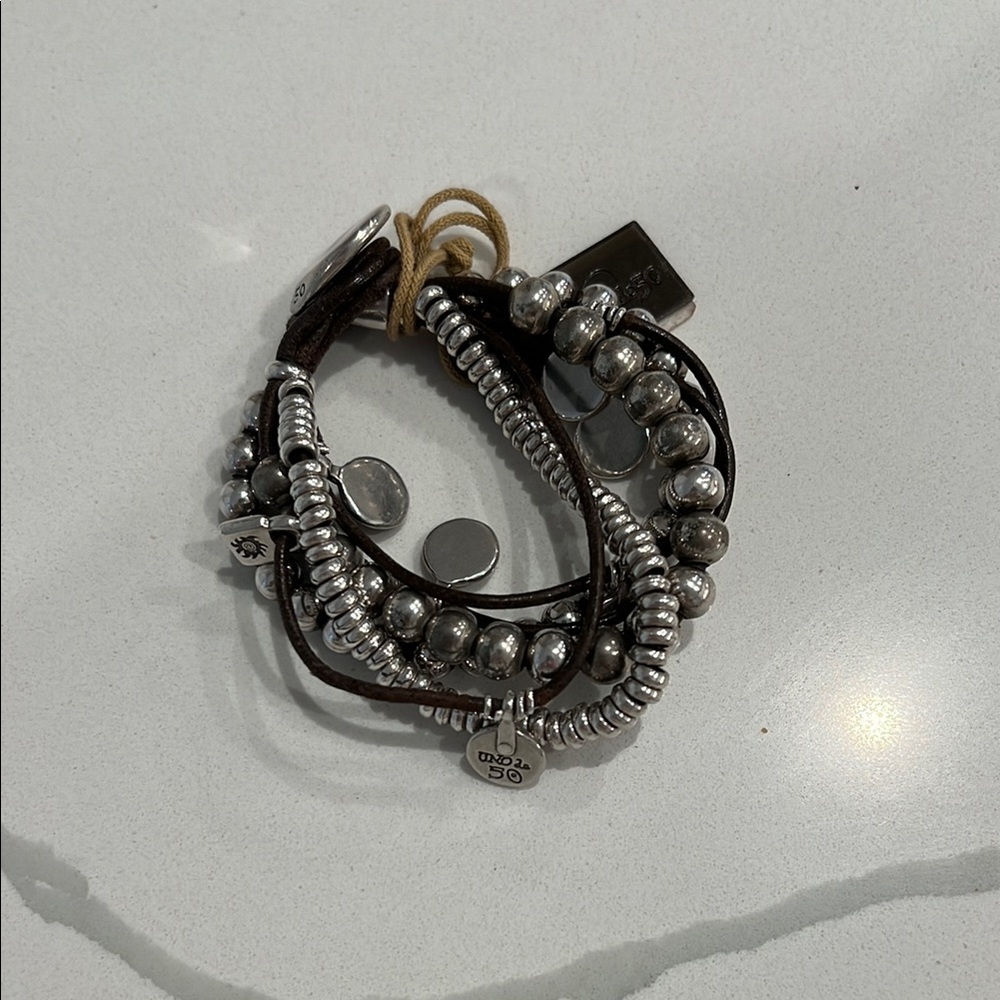 Silver Beaded Bracelet Set